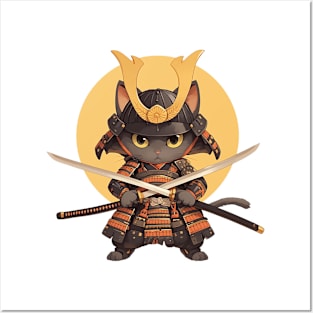 samurai cat Posters and Art